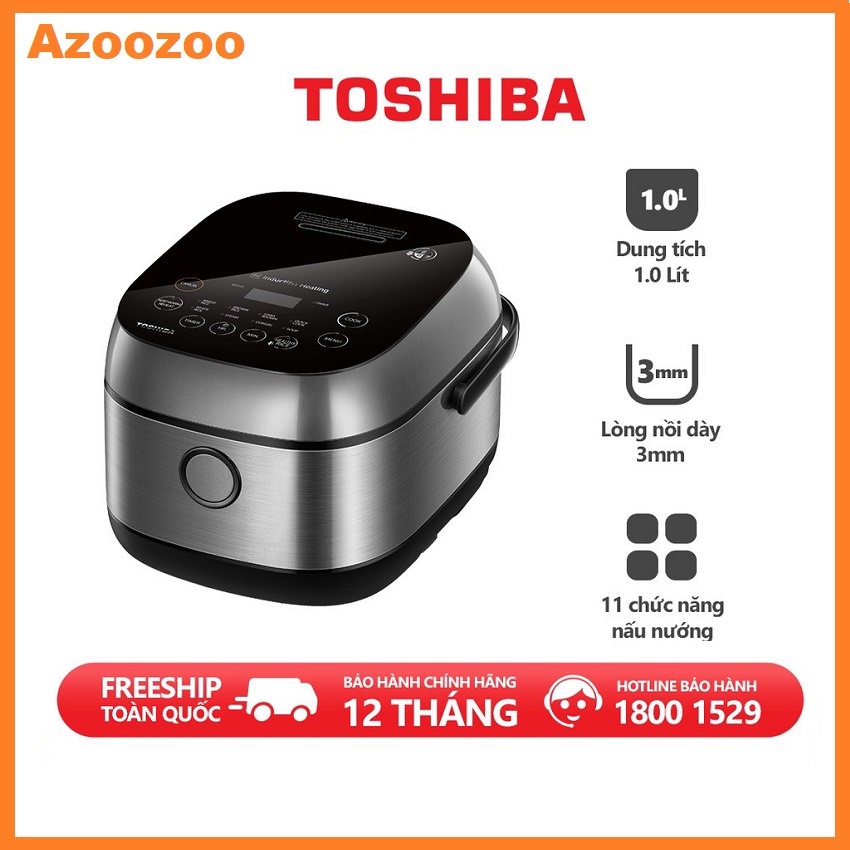 Nồi Cơm Cao Tần Toshiba RC-10IP1PV -1.0L-Lòng Nồi Dày 3mm Chống Dính,Cảm Ứng Nhiệt 3D-Hàng Chính Hãng, Bảo Hành 12 Tháng