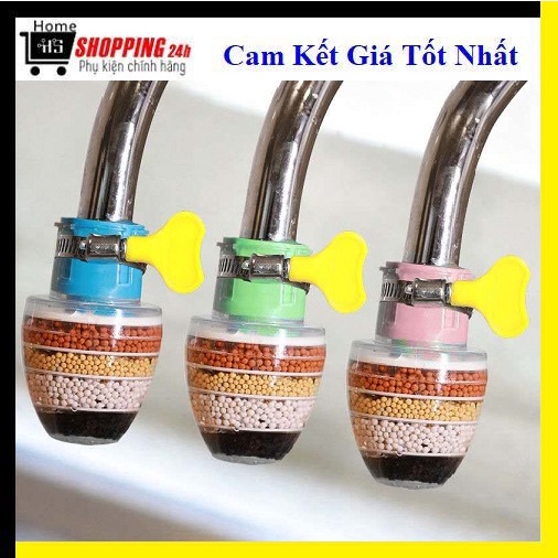 B296 Đầu lọc nước tại vòi, bộ lọc nước mini sinh hoạt tại vòi 6 tầng gắn được mọi loại đầu vòi nước.