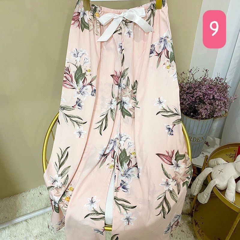 Quần đũi lanh phối nơ hoạ tiết thời trang