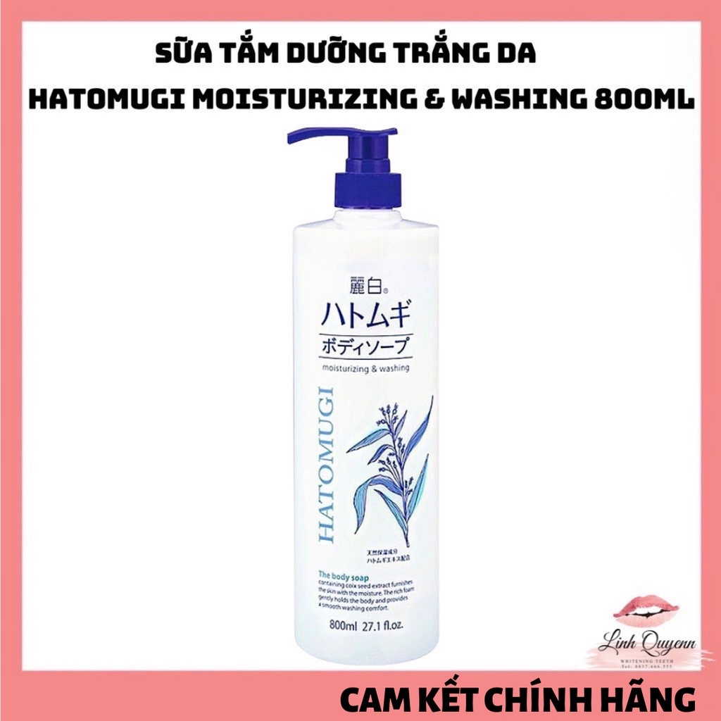 Sữa Tắm Dưỡng Ẩm Trắng Da Hatomugi Moisturizing &amp; Washing 800ml