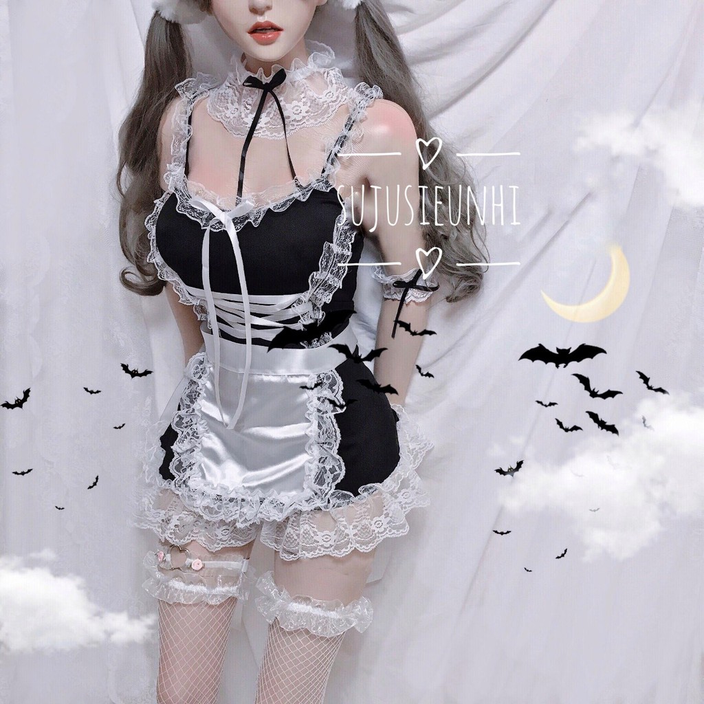 (CÓ VIDEO) FULL SET bộ đồ maid-hầu gái sexy cute | BigBuy360 - bigbuy360.vn
