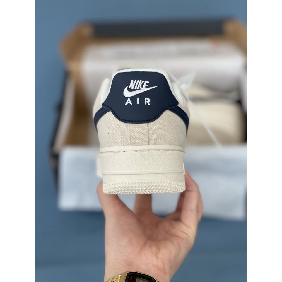 Giày Sneaker Nam Nữ - Giày Nike Air Force 1 AF1 Màu Be Viền Than Thể Thao Cổ Thấp Cao Cấp Full box + Bill