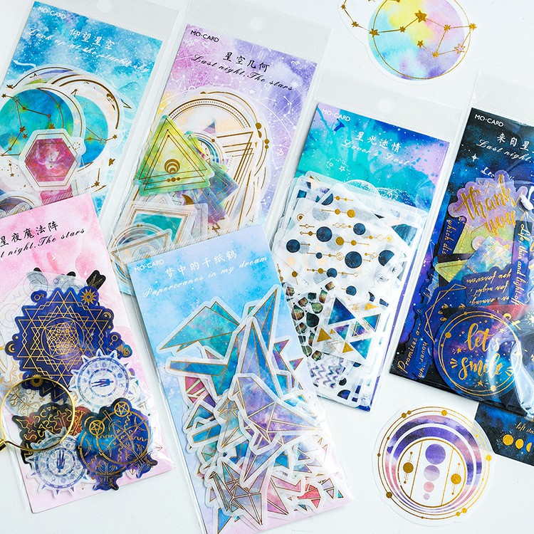 Set 60 sticker dán trang trí làm thiệp nhiều kiểu dáng sáng tạo