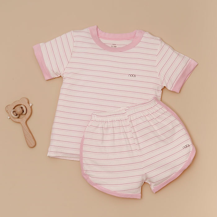Quần áo cho bé trai, bé gái ngắn tay cài vai Nous - Chất liệu Nu Doux