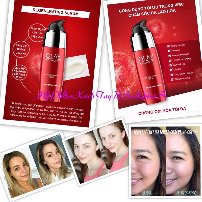 [HàngMỹ]Serum Dưỡng Da Chống Lão Hoá Olay Regenerist Micro Sculpting Serum 50ml
