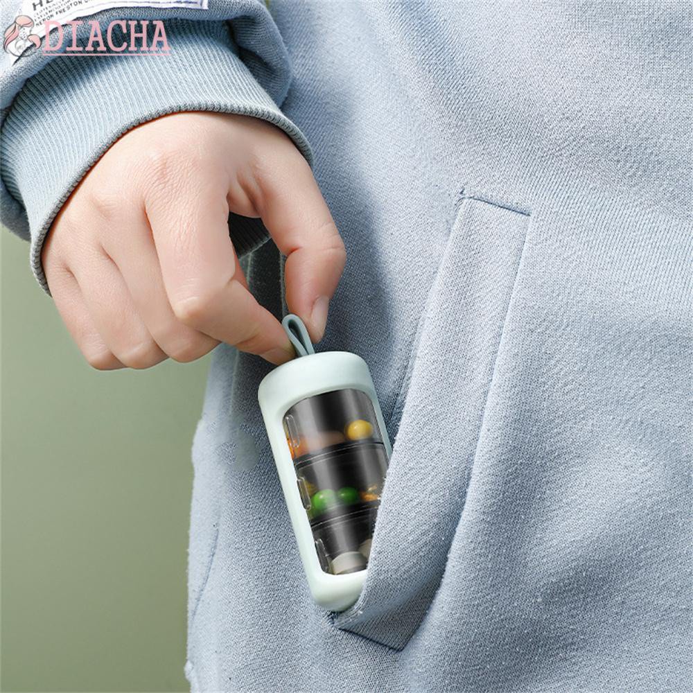 [Hàng mới về] Hộp đựng thuốc mini 3 ngăn có móc khóa tiện dụng