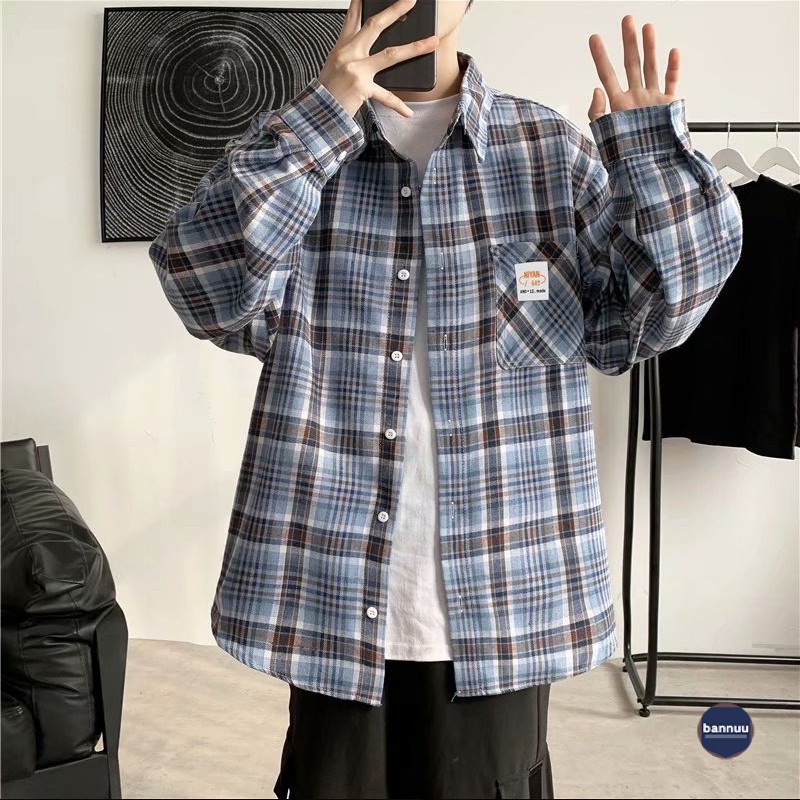 Áo Sơ Mi Nam Ngắn Tay áo sơ mi caro Kẻ Sọc Thời Trang áo sơ mi trắng bông áo sơ mi nữ form rộng chất đũi cao cấp áo đôi nam nữ