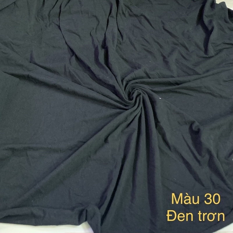 1m Vải Thun Cotton 4 Chiều Mẫu Đen Trơn Khổ 1m6 (Có hình mẫu đồ hãng)