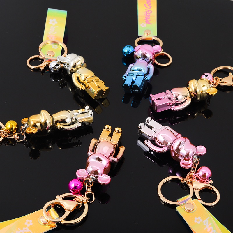 Móc Khóa Hình Gấu Phối Màu Gradient Dễ Thương HKD37