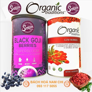 Kỉ tử hữu cơ hắc kỉ tử sấy khô organic uống trà - dưỡng nhan hộp 454g quà tặng sang trọng