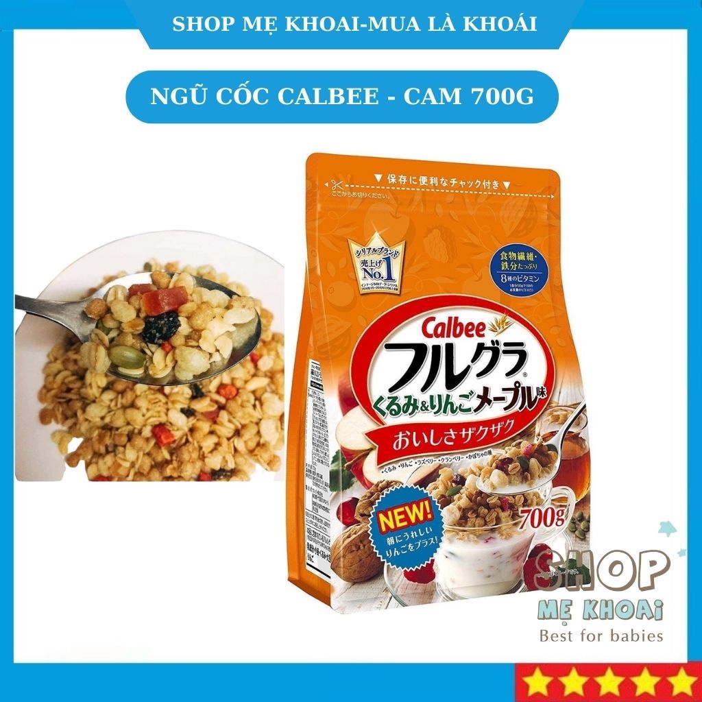 Ngũ cốc ăn sáng, Ngũ cốc dỡng Calbee Nhật bản ăn kiêng màu cam vị yến mạch, lúa mạch, lúa mì, gạo lứt, bắp-Shop Mẹ Khoai