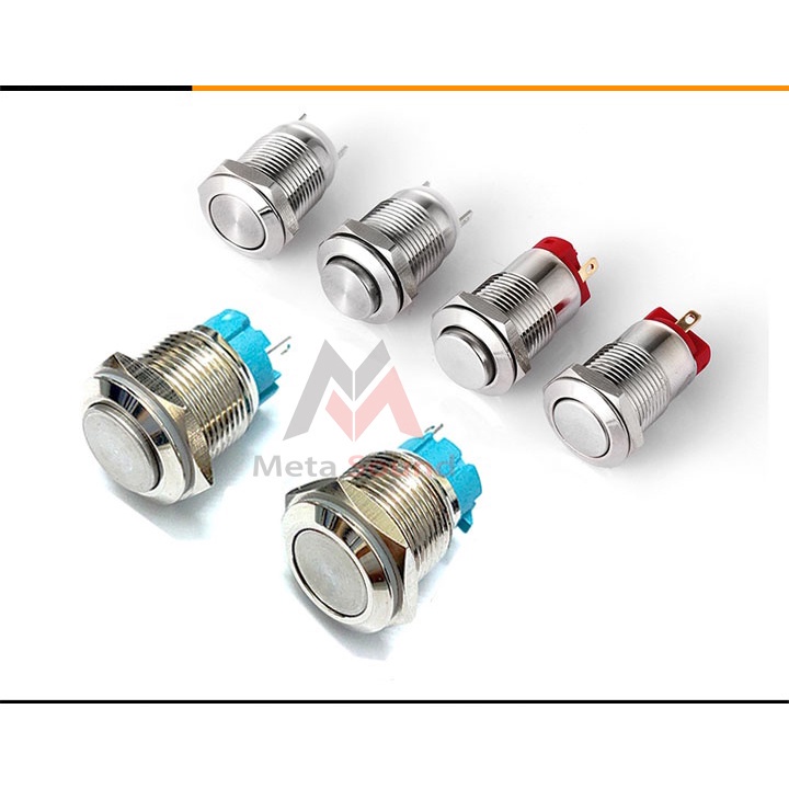 MetaSound Nút nhấn giữ, nút nhấn nhả 12mm có đèn và không đèn bằng kim loại