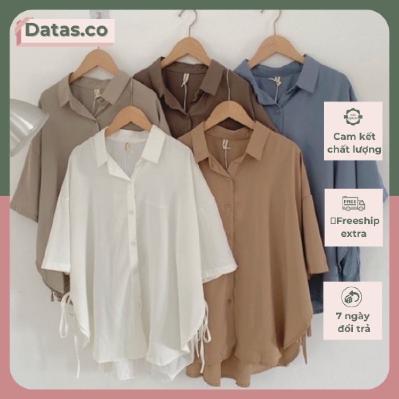 ÁO SƠ MI FORM THỤNG BUỘC DÂY SƯỜN VINTAGE