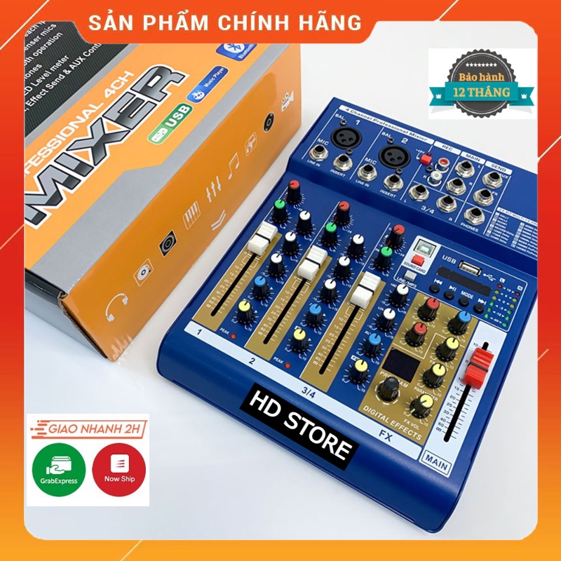 Bàn Trộn Mixer F4 Pro, Tích Hợp 16 Chế Độ Vang, Chuyển Đổi Thanh Livestream Sound Card, Tích Hợp Màn Hình LED,