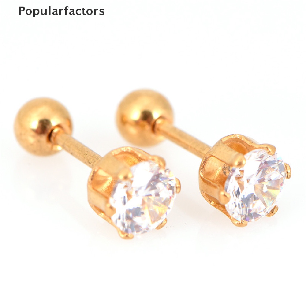 Đôi bông tai thép titan thiết kế đơn giản thời trang