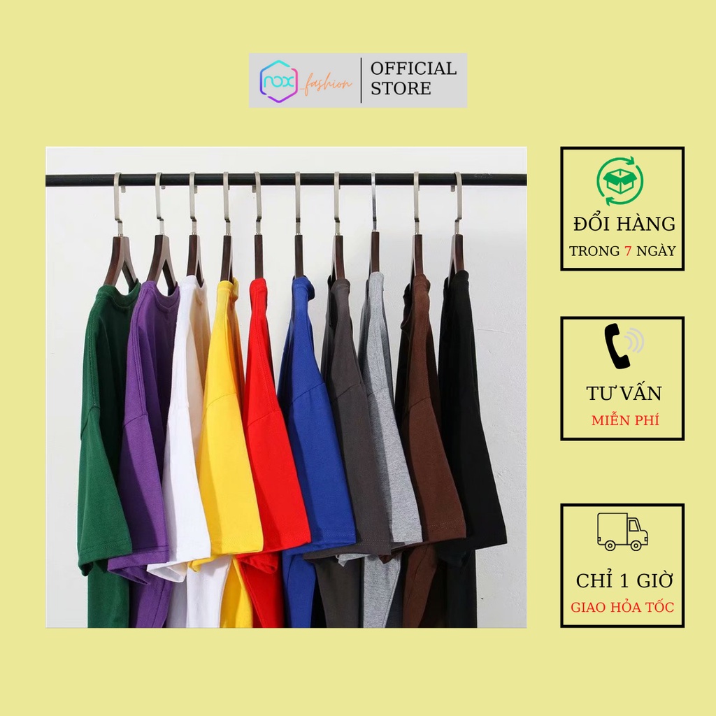 Áo thun unisex form rộng, áo phông nam nữ tay lỡ, vải cotton mềm mát, chất vải mịn không xù