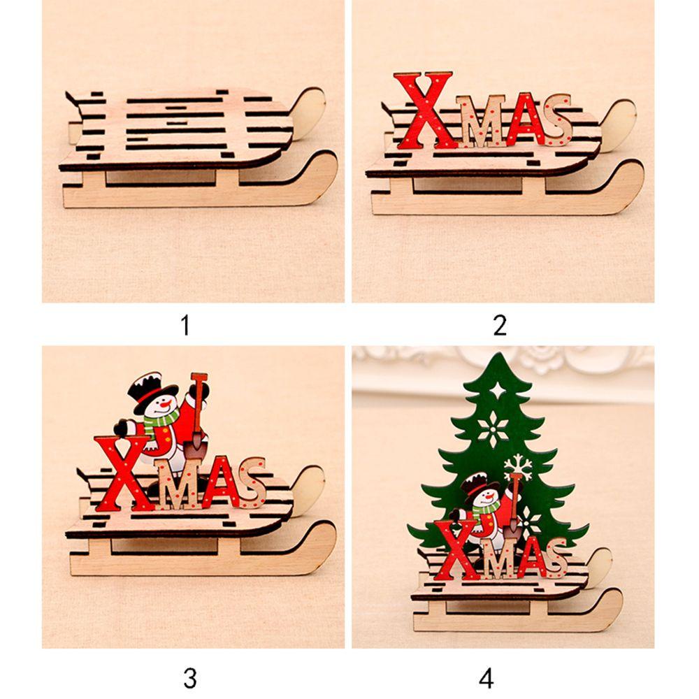 Phụ Kiện Trang Trí Năm Mới Bằng Gỗ Hình Ông Già Noel / Tuần Lộc / Người Tuyết