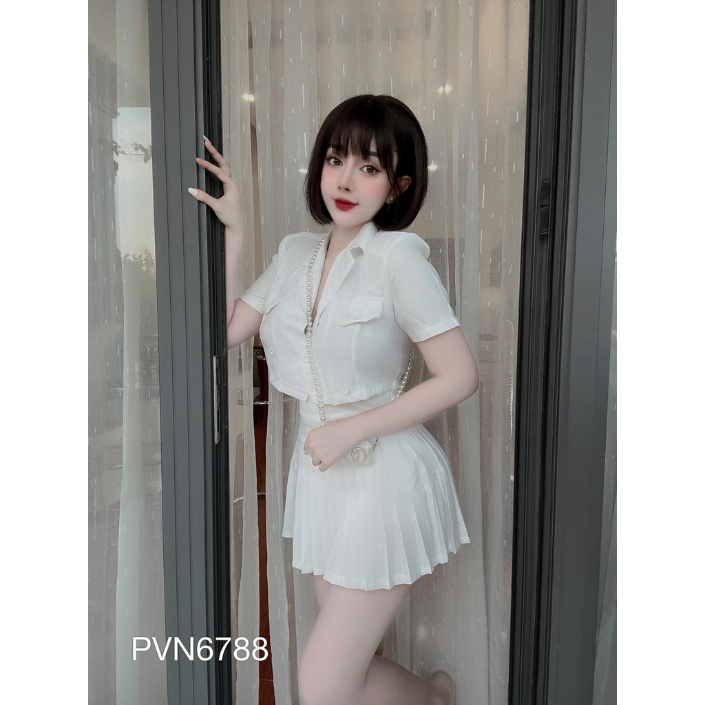 Bộ áo nút bọc váy li
