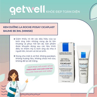 [MiniSize] Kem dưỡng giúp làm dịu, làm mượt, làm mát & phục hồi da phù hợp cho trẻ em La Roche-Posay Cicaplast Baume B5