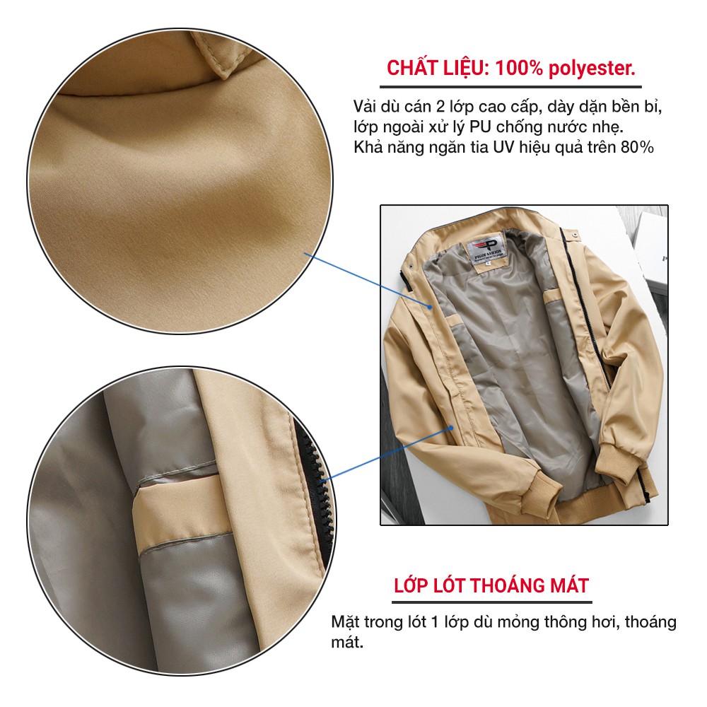 Áo khoác dù nam 2 lớp cao cấp Pigo Fashion Zakd903 (3 màu)