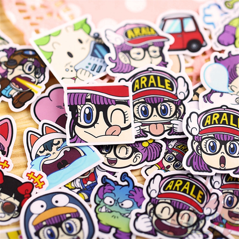 ❀ Arale Q-1 Diary Giấy và decal dán tường ❀ 39Pcs/set Anime Album Scrapbooks Mixed DIY Decor Stickers ML06757