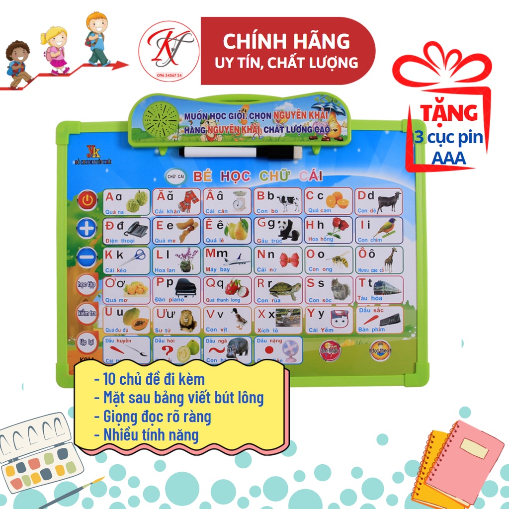 Bảng dạy học biết đọc Tiếng Việt, tiếng Anh