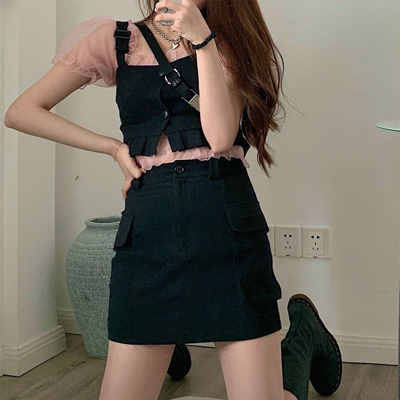 Chân Váy Nhung Tăm 2 Túi Sườn Hàng Quảng Châu | Smide Clothing