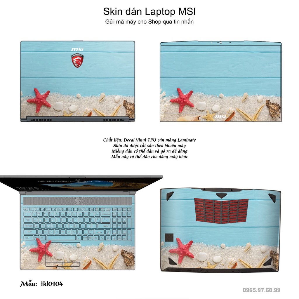 Skin dán Laptop MSI in hình thiết kế nhiều mẫu 2 (inbox mã máy cho Shop)