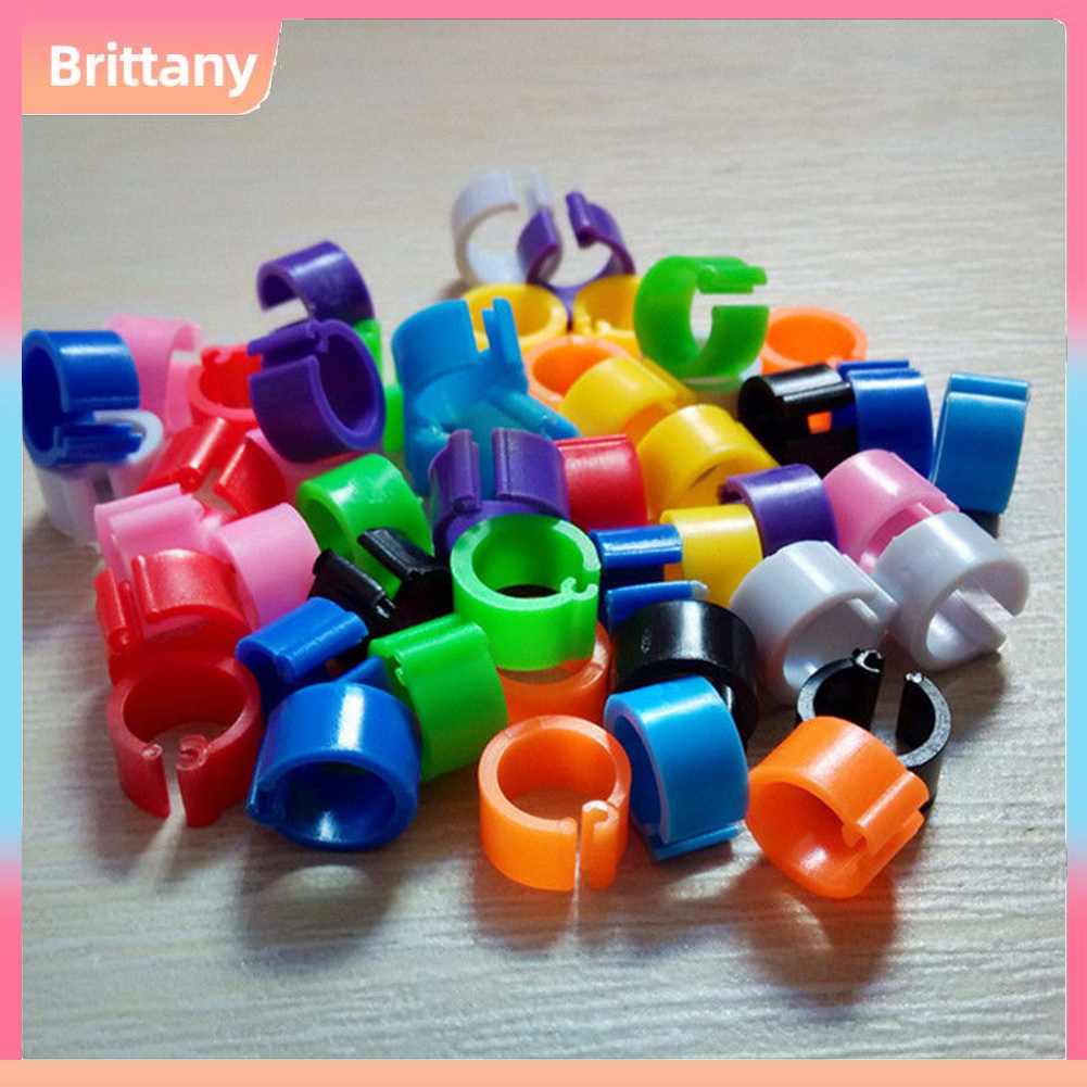 brittany 100Pcs Chicken Pigeon Hen Leg Band Poultry Dove Bird Chicks Duck Parrot Clip Rings