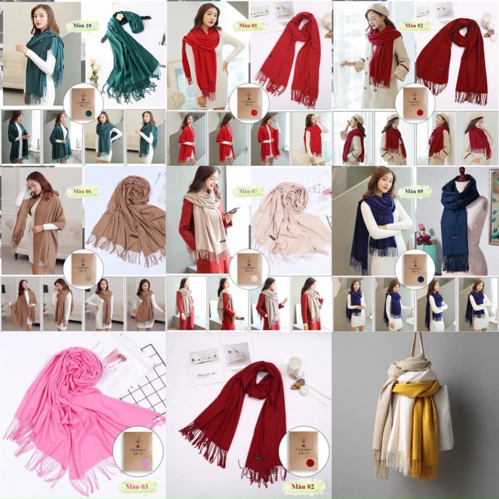 KHĂN CASHMERE MỘT MÀU SĂC NÉT SANG CHẢNH