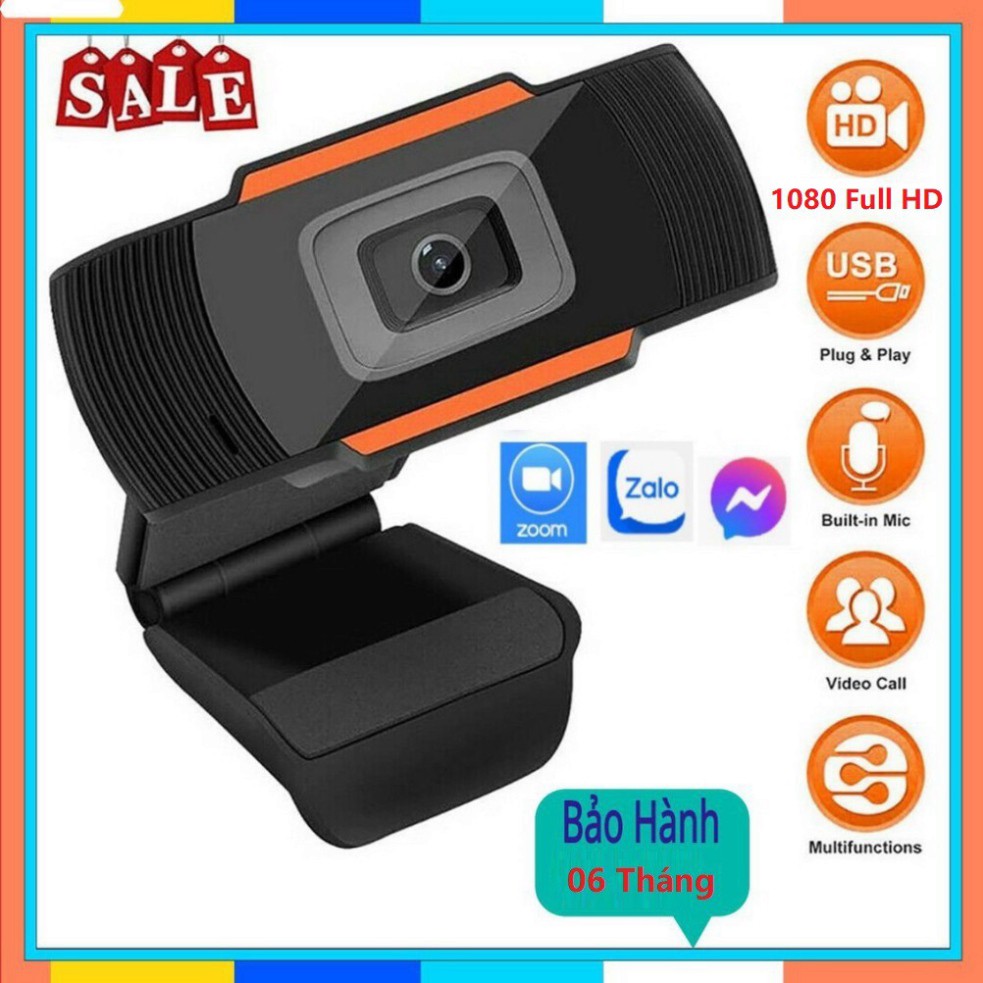 (Bảo hành 03 tháng) Webcam Mini 1080P full hd dùng cho máy tính có tích hợp mic kẹp màn hình-Webcam để bàn siêu nét