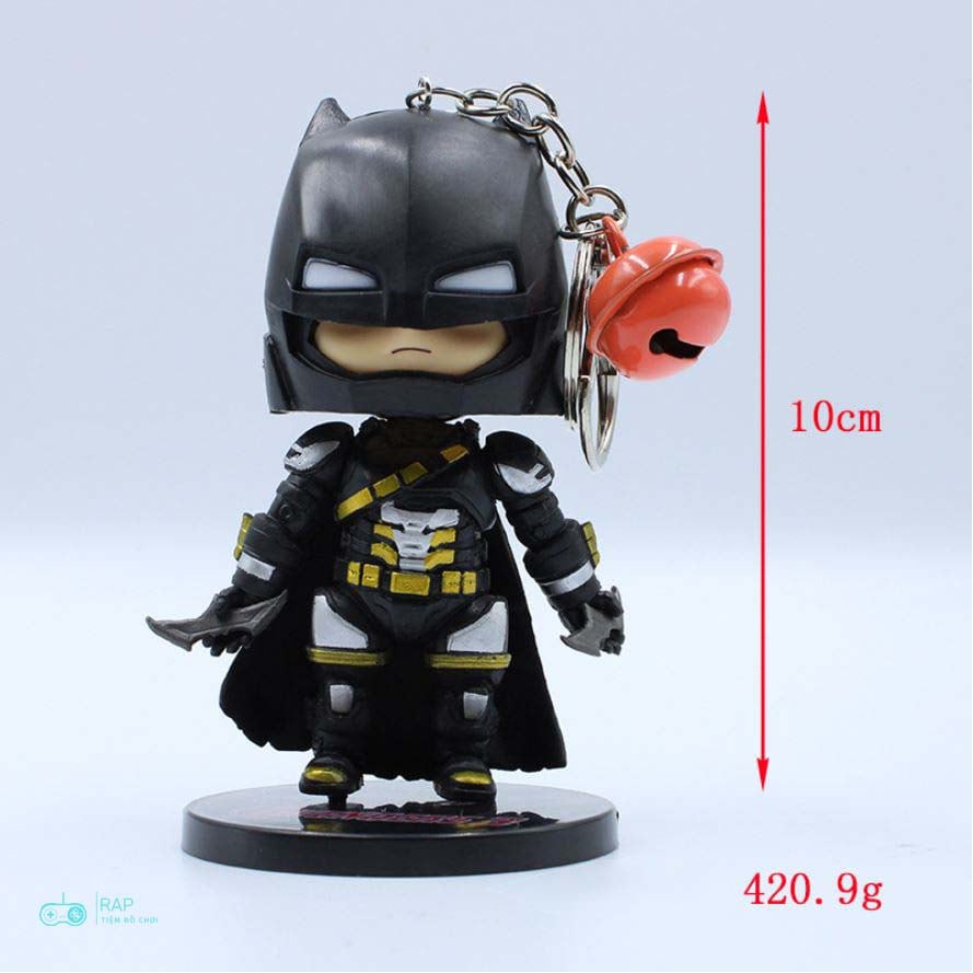 Móc khóa móc túi mô hình Avenger Marvel cao 8cm Captain Thor Ironman Spiderman DC Batman Superman dùng làm quà tặng