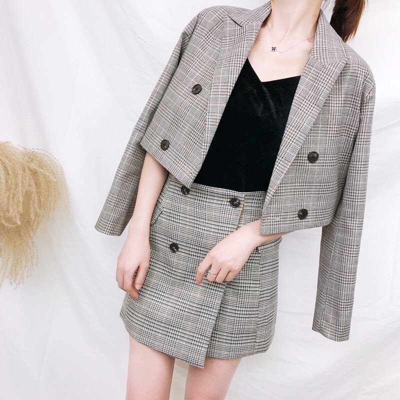 SET VEST DẠ KẺ SET TRANG PHỤC ĐÔNG SANG CHẢNH