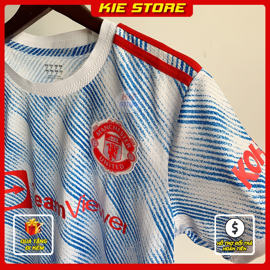 Bộ quần áo bóng đá CLB Manchester United bản SPF/ Bộ quần áo MU xanh nhạt 2021 2022 sân khách, vải Thái cao cấp