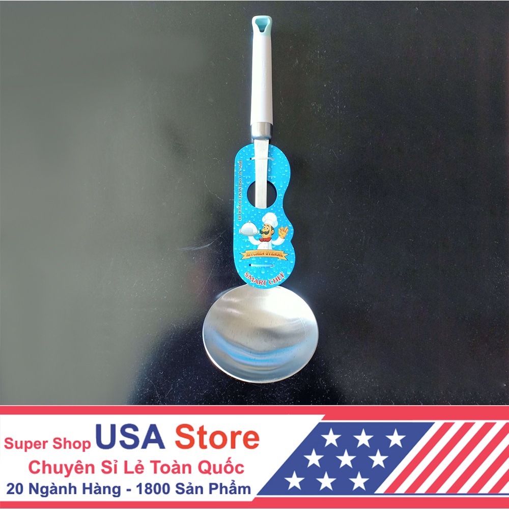 AN Muôi Múc Canh Inox 304 - Muỗng Ăn Lẩu Hàng Siêu Thị Đẹp - Ăn Lẩu Hết Ý Tay Cầm Dày Dặn Chắc Chắn
