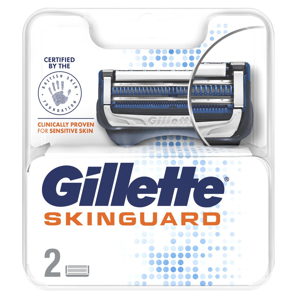 Hộp Lưỡi thay thế dao cạo râu cao cấp Gillette Fusion Skinguard dành cho da nhạy cảm vỉ 4 , 8 cái