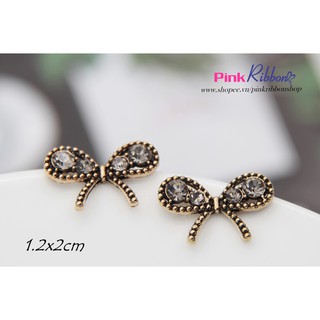 [1 cái] Charm Nơ đá ghi vuông/tròn phụ kiện thời trang, gắn lên phụ kiện tóc, làm phụ kiện nơ bờm kẹp tóc, DIY, handmade