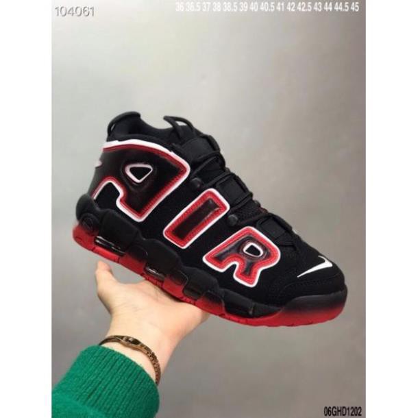 [Sale 3/3]Giày nam nữ Nike Air More Uptempo 96 black red -p13 ,