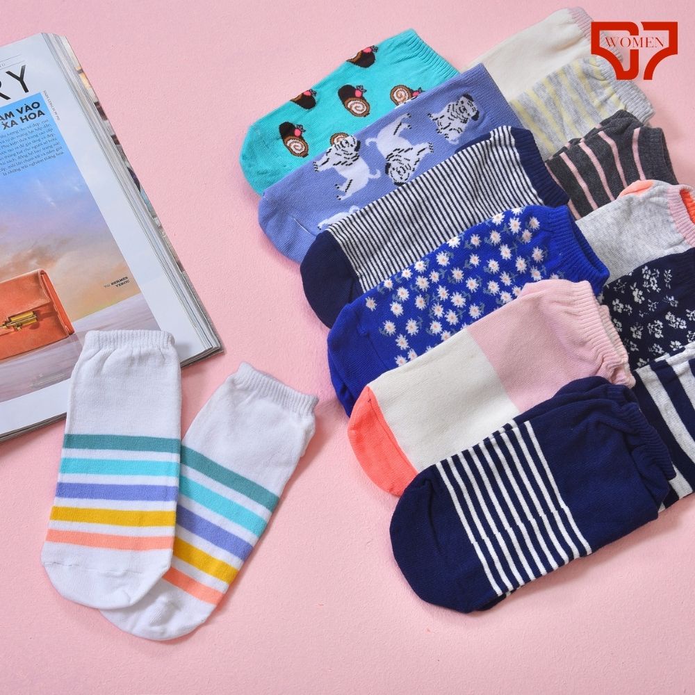 Tất Nữ Ngắn Cổ PKTN1500 Co&amp;Com Vớ Nữ Cotton Ôm Chân, Chống Hôi Chân Kháng Khuẩn Khử Mùi