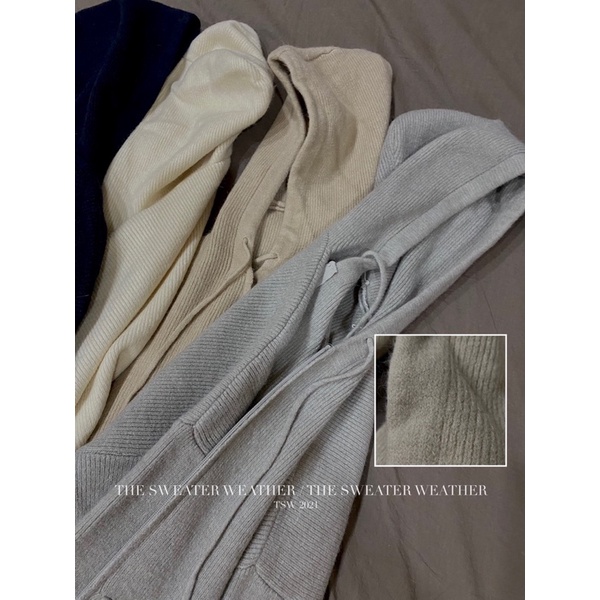 Áo khoác len hoodie kéo khoá dày dặn có mũ The Sweater Weather ( Ảnh thật )