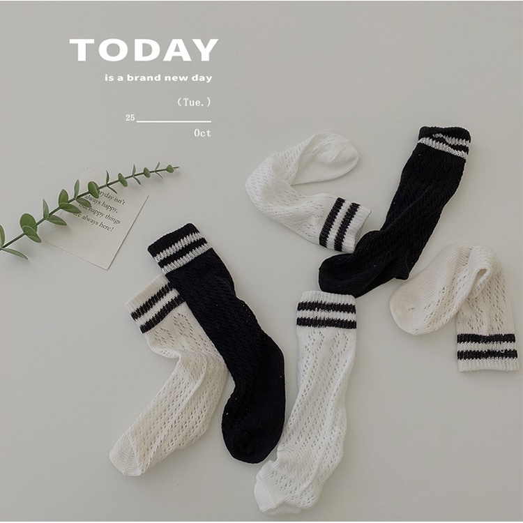 Tất/vớ lưới trơn cổ cao phong cách Hàn quốc cho bé