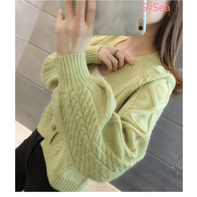 Áo khoác cardigan dệt kim tay dài size lớn thời trang dành cho nữ