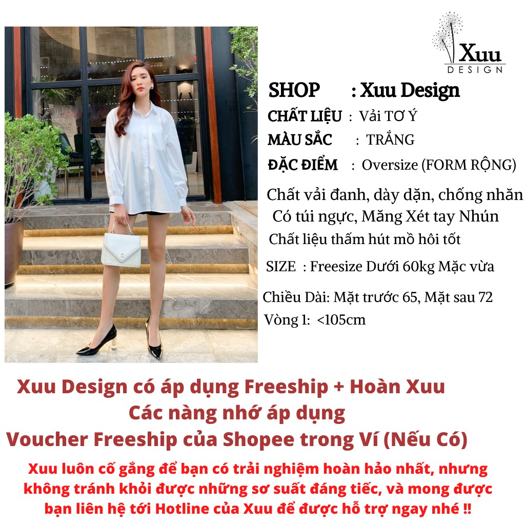 Áo sơ mi nữ dáng rộng Oversize túi ngực dài tay dáng suông chất vải đẹp dễ mix đồ SM16