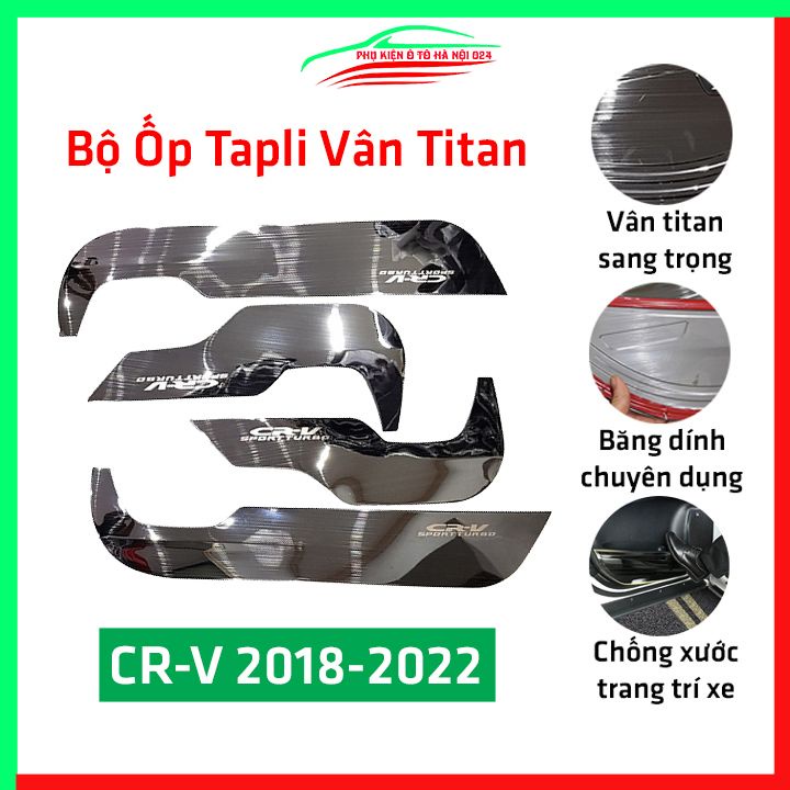 Bộ ốp tapli CR-V, CRV 2018-2022 vân Titan chống xước va đập khi mở cửa và làm đẹp xe
