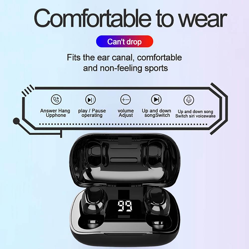 Tai Nghe Nhét Tai Bluetooth 5.0 Không Dây TWS L21 Pro Có Màn Hình Hiển Thị Đèn LED | BigBuy360 - bigbuy360.vn