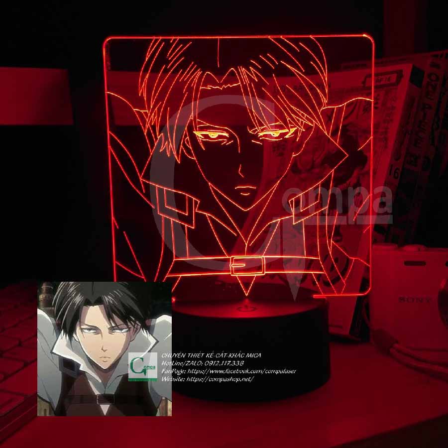 [ẢNH SHOP TỰ CHỤP] Đèn Ngủ ANIME LED 3D Attack on Titan Levi Ackerman Type 10 AAOT0310 16 màu tùy chỉnh, quà tặng