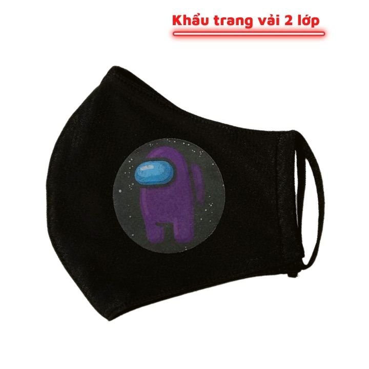 Khẩu trang trẻ em vải hai lớp hình among us, siêu nhân, xe Mc Queen- hình in 3D sắc nét, giặt không trôi hình-Tomchuakid