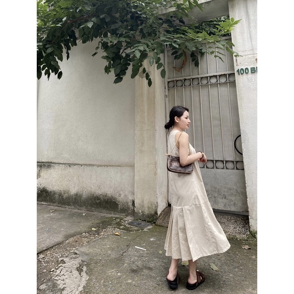 SHU SHI - Váy Sát Nách Xếp Ly Linen