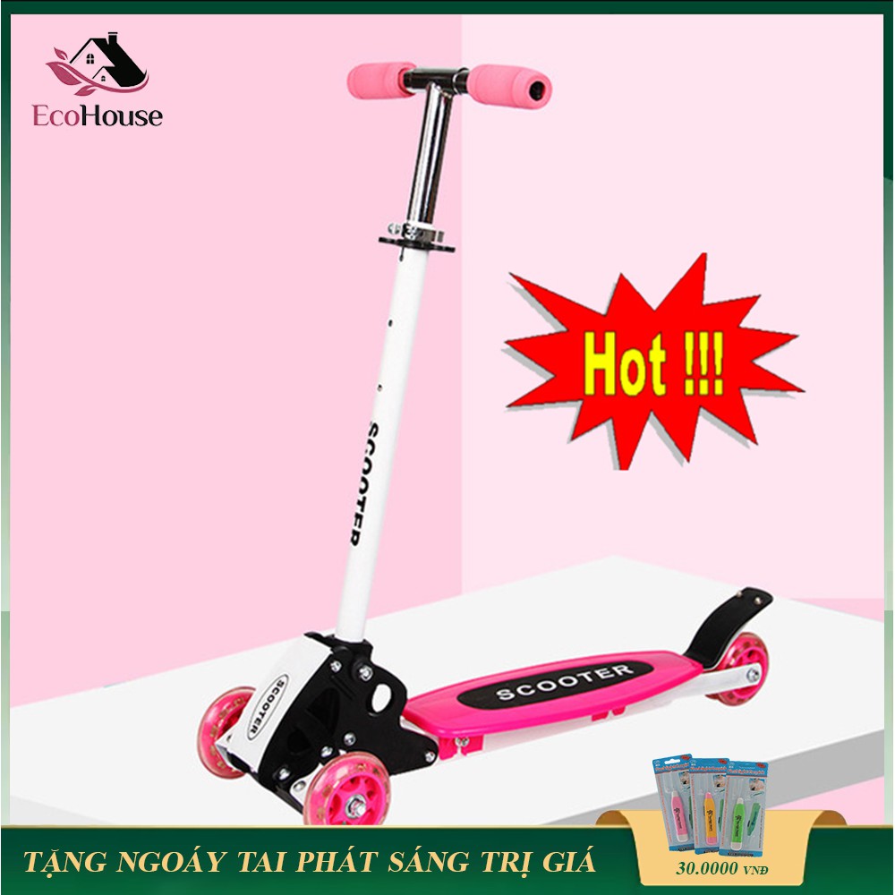 Xe trượt scooter cao cấp 3 bánh, dành cho bé vận động vui chơi ngoài trời, dã ngoại, bảo hành 12 tháng