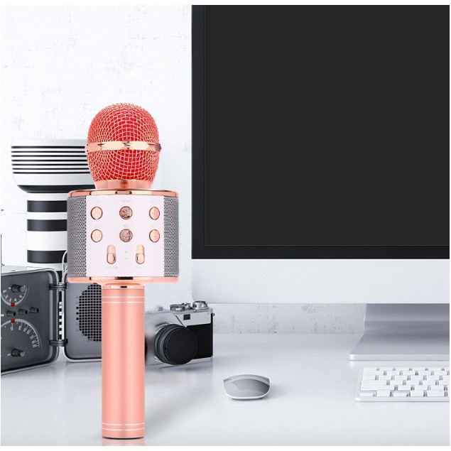 Micro kiêm loa bluetooth karaoke không dây KTV HIFI 1800mAh - Retail Boss